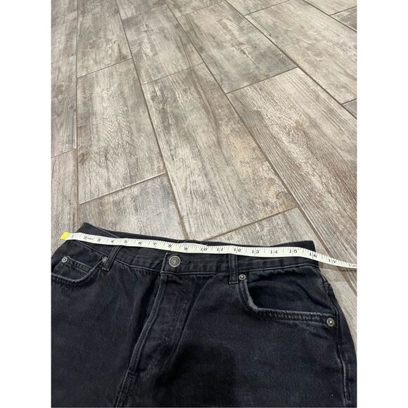 We The Free Free People Straight Leg Button Fly Black Distressed Jeans Size 28 - Picture 5 of 7
